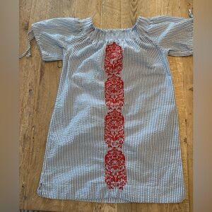 Macbeth Collection By Margaret Josephs Striped Seersucker Dress S